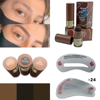 Set pentru modelarea sprâncenelor (șabloane + pigment)